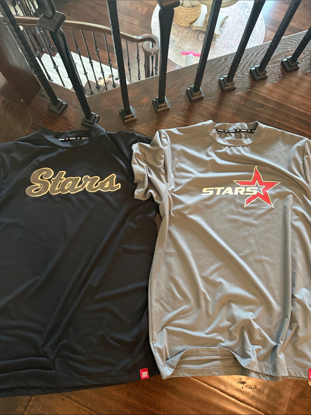 Stars baseball- Graphic Tee Pair - Black & Gray with Red Accent